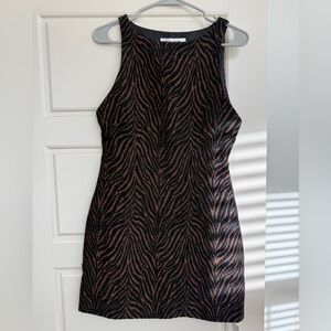 Rumored Black and Brown Zebra Mini Dress